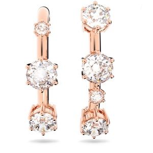 Swarovski Constella Asymmetrical Rose Gold Round Cut Ear Cuffs